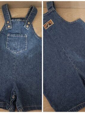 Please Mum 1st editions Trading Co. Denim‎ Romper Overalls 24M Canadian Made